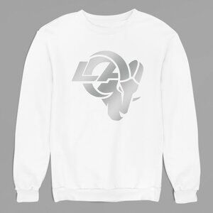NEW LA Rams Mashup Silver Big Logo Fleece Crew Long Sleeve Sweatshirt WINter